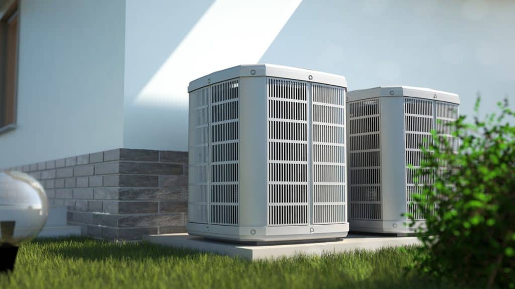 heat pumps beside house