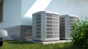 heat pumps beside house