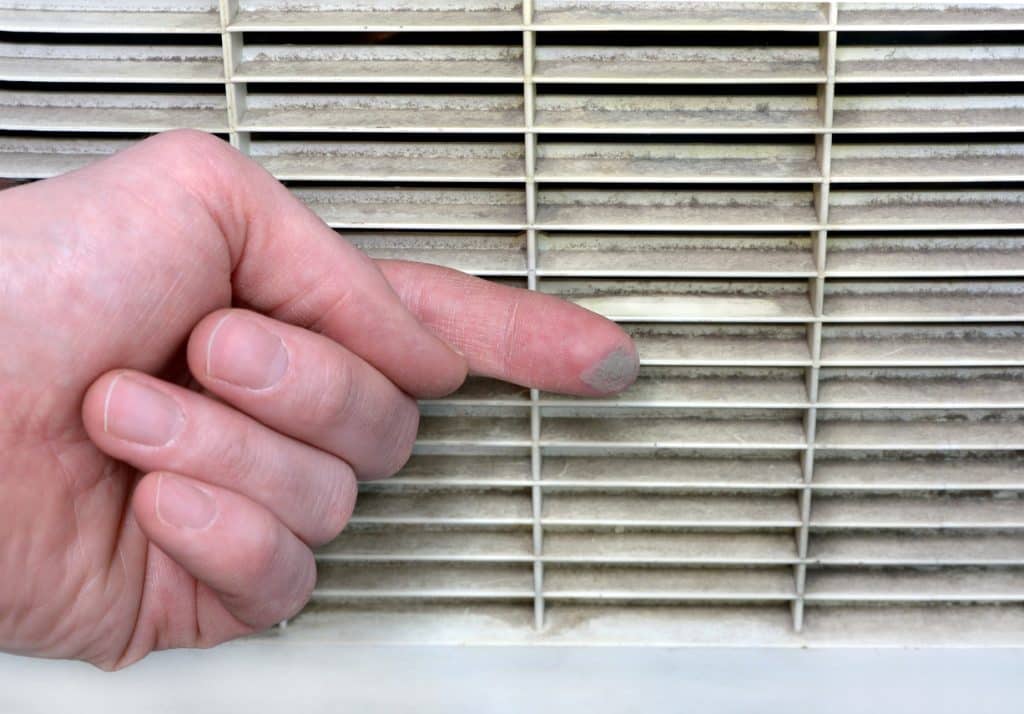 contamination of the ventilation grill